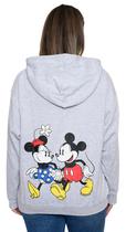 Moletom com capuz feminino Disney Mickey & Minnie Mouse com zíper cinza claro Moletom com capuz feminino Disney Mickey & Minnie Mouse com zíper cinza claro