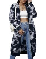 Moletom com capuz feminino ELESOL, com zíper, casual, grande, bloco de cores