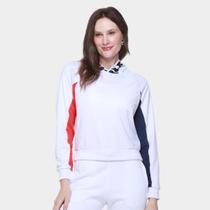Moletom Com Capuz Fila Color Block Letter Feminino