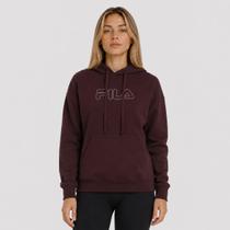 Moletom Com Capuz Fila Outline Winter B Feminino Bordô