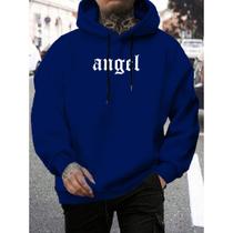 Moletom Com Capuz Flanelado Canguru Angel Anjo Masculino Blusao de Frio Unissex