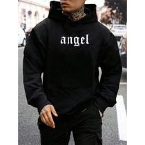 Moletom Com Capuz Flanelado Canguru Angel Anjo Masculino Blusao de Frio Unissex