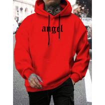 Moletom Com Capuz Flanelado Canguru Angel Anjo Masculino Blusao de Frio Unissex