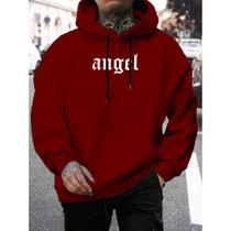 Moletom Com Capuz Flanelado Canguru Angel Anjo Masculino Blusao de Frio Unissex