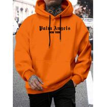 Moletom Com Capuz Flanelado Canguru Palm Angels Masculino Blusao de Frio Unissex