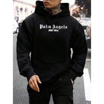 Moletom Com Capuz Flanelado Canguru Palm Angels Masculino Blusao de Frio Unissex