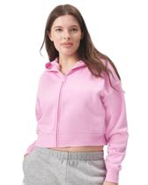 Moletom com capuz florence by mills Cozy Crush Cropped Zip-up rosa choque