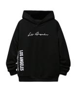 Moletom com capuz GORGLITTER Boy's Letter, manga comprida, preto 11-12Y