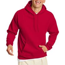 Moletom com capuz Hanes Pullover EcoSmart para homens vermelho escuro
