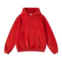 Moletom com capuz hathne masculino de algodão vermelho de grandes dimensões Moletom com capuz hathne masculino de algodão vermelho de grandes dimensões