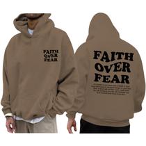 Moletom com capuz Kelxia Faith Over Fear para homens, tamanho M