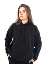 Moletom Com Capuz Masculino Preto Moleton Canguru Blusa Frio Algodão