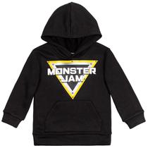 Moletom com capuz Monster Jam Trucks com logotipo Big Boys Fleece preto 10-12 Moletom com capuz Monster Jam Trucks com logotipo Big Boys Fleece preto 10-12
