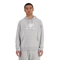 Moletom com capuz New Balance Sport Essentials com logotipo French Terry - cinza Moletom com capuz New Balance Sport Essentials com logotipo French Terry - cinza
