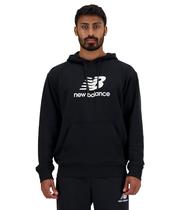 Moletom com capuz New Balance Sport Essentials com logotipo French Terry - preto Moletom com capuz New Balance Sport Essentials com logotipo French Terry - preto