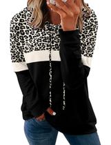 Moletom com capuz Onlypuff Cute, pulôver feminino Leopard GG