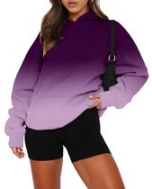 Moletom com capuz Onlypuff para mulheres em gradiente roxo