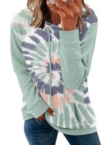 Moletom com capuz Onlypuff Tie Dye Green para mulheres