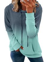 Moletom com capuz Onlypuff Tie Dye para mulheres verde 3GG