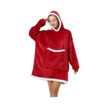 Moletom Com Capuz Oversized, Cobertor Vestível, Hoodie Macio E Plush Com Bolsos Nas Mangas Para