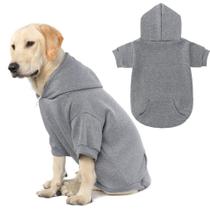 Moletom com capuz para cães KOOLTAIL Basic macio e quente para o inverno, cinza XL