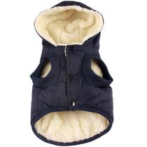 Moletom com capuz para cães Vecomfy, forro de lã extra quente, azul de inverno XS Moletom com capuz para cães Vecomfy, forro de lã extra quente, azul de inverno XS