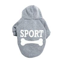 Moletom Com Capuz Para Cão Pequeno Porte Sport Cinza P N.01