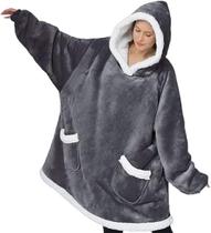 Moletom com capuz para mulheres, pijamas de lã cinza Moletom com capuz para mulheres, pijamas de lã cinza
