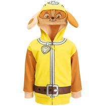 Moletom com capuz Paw Patrol Rubble para meninos, lã, zíper, 5T