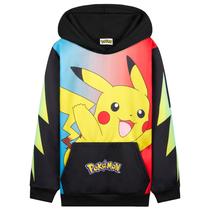 Moletom com capuz Pokémon Hoodie para meninos e adolescentes preto