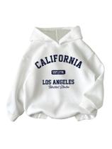 Moletom com capuz RoseSeek Girl's Preppy Letter Graphic 13Y branco Moletom com capuz RoseSeek Girl's Preppy Letter Graphic 13Y branco