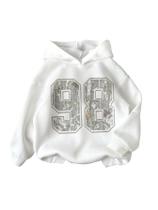 Moletom com capuz RoseSeek Girl's Preppy Letter Graphic branco 11-12Y Moletom com capuz RoseSeek Girl's Preppy Letter Graphic branco 11-12Y