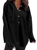 Moletom com capuz SHEWIN Oversized para mulheres preto L