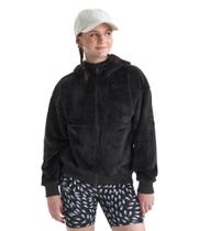 Moletom com capuz THE NORTH FACE para meninas Osito com zíper completo TNF preto - S