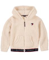 Moletom com capuz Tommy Hilfiger para meninas Pearl Sherpa tamanho 7