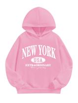 Moletom com capuz WDIRARA Girl's New York Pink 13Y