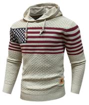Moletom com capuz Zaitun American Flag com capuz masculino