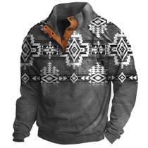 Moletom com capuz ZOCAVIA vintage estilo asteca para homens - XL