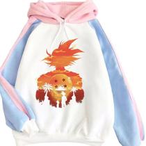 Moletom com design de bloqueio de cores Dragon Ball Goku para homens Moletom com design de bloqueio de cores Dragon Ball Goku para homens