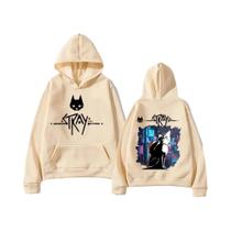 Moletom Com Estampa De Gato Errante plus Size Moda Algodão Para Mulheres E Homens Streetwear Top