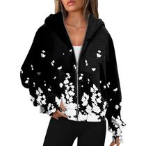 Moletom com zíper COTECRAM para mulheres com bolsos e capuz