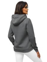 Moletom Com Ziper Franelado Feminino Blusa De Frio Canguru Com Capus