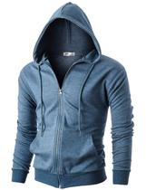 Moletom com Zíper Ohoo Corte Slim Azul Fumê Moletom com Zíper Ohoo Corte Slim Azul Fumê