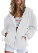 Moletom com Zíper PRETTYGARDEN 2025 Branco XL Moletom com Zíper PRETTYGARDEN 2025 Branco XL