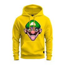 Moletom Confortável Premium Blusa De Frio Algodão Canguru Bigode Verde