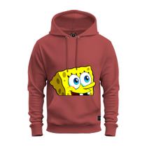 Moletom Confortável Premium Blusa De Frio Algodão Canguru Bob Esponja