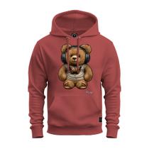 Moletom Confortável Premium Blusa De Frio Algodão Canguru Urso De Fone