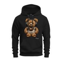 Moletom Confortável Premium Blusa De Frio Algodão Canguru Urso De Fone