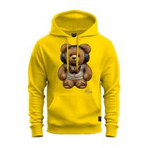 Moletom Confortável Premium Blusa De Frio Algodão Canguru Urso De Fone