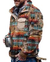 Moletom Costaric Fuzzy Sherpa Fleece Western Aztec Print